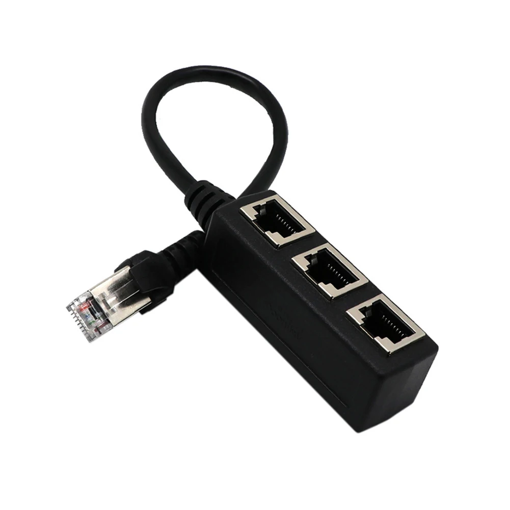 RJ45 разъем Ethernet кабель сплиттер 1 папа до 3 женский порт LAN Сетевой адаптер сетевой