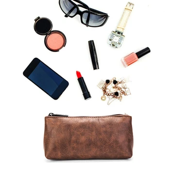 

PU Leather Women Makeup Case Travel Toiletry Bag Cosmetic Bag Portable Hang On Hook Make-Up Storage Waterproof for Female Girls