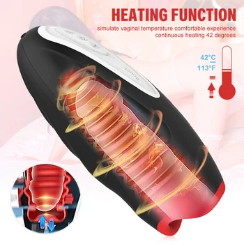Automatic Sucking Masturbation Cup Heating Male Masturbator Vagina Real Pussy Blowjob Vibrator Adult Toys Sex Toys For Men 4