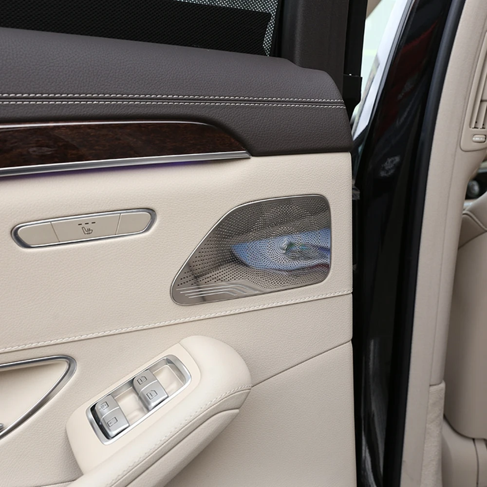 Наклейка на крышку динамика для Mercedes benz W222 S класс S320 s350 серия автомобильных дверей СЧ громкий динамик крышка отделка авто аксессуары