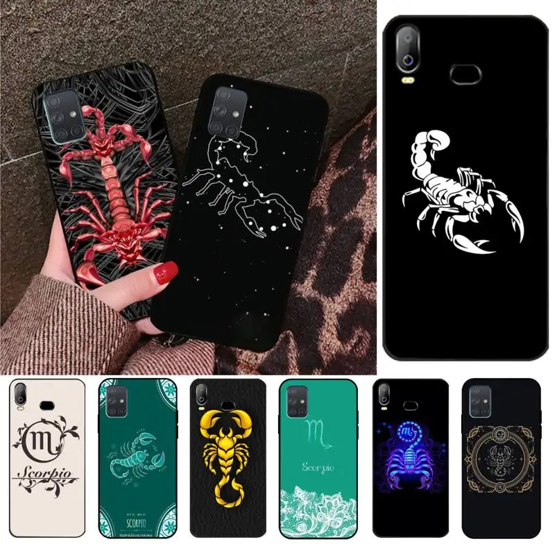 12 созвездий Скорпион Знаки зодиака Блестящий милый чехол для телефона Samsung A10 A20 A30
