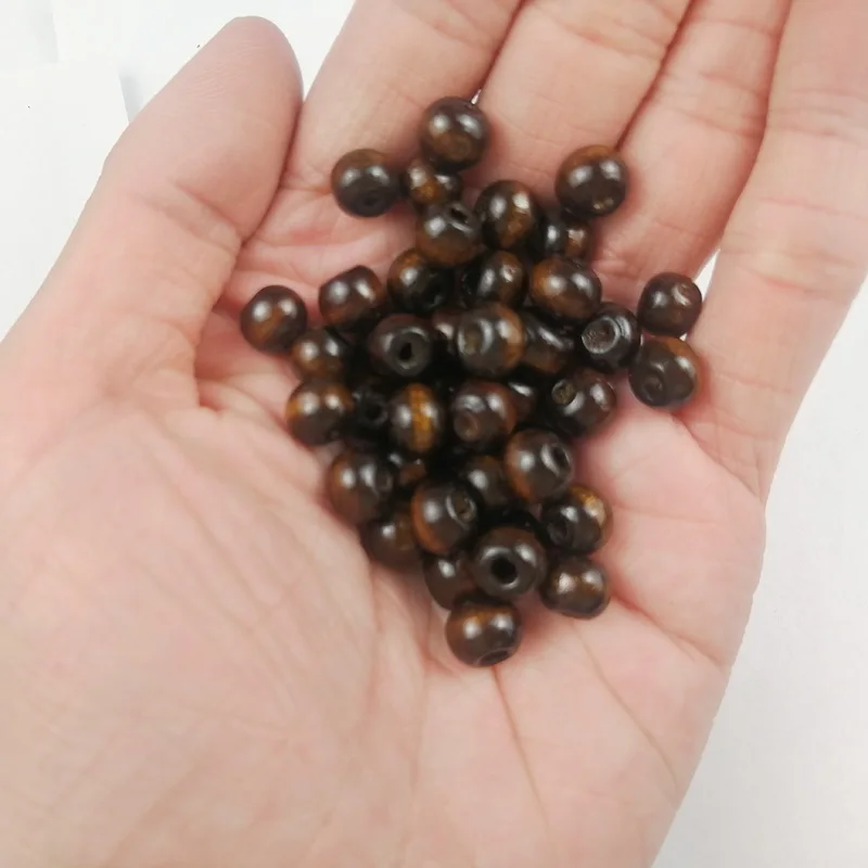 10~500pcs Brown Natural wood beads 5/6/8/10/12MM Eco-Friendly Round Loose beads for Jewelry makeing bracelet DIY