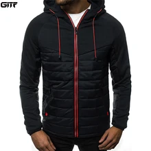 GITF, мужская куртка, Трендовое спортивное пальто для спортзала, фитнеса, ватное пальто, зимняя теплая куртка с хлопковой подкладкой из полиэстера, спортивная куртка с капюшоном для мужчин