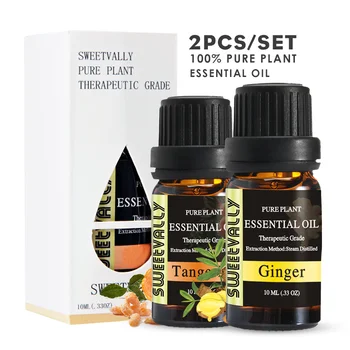 

2Pcs Ginger & Tangerine Essential Oil Helps Relieve Anxiety Natural Plant Perfume Essential Oil For Massage Aromatherapy Lamp