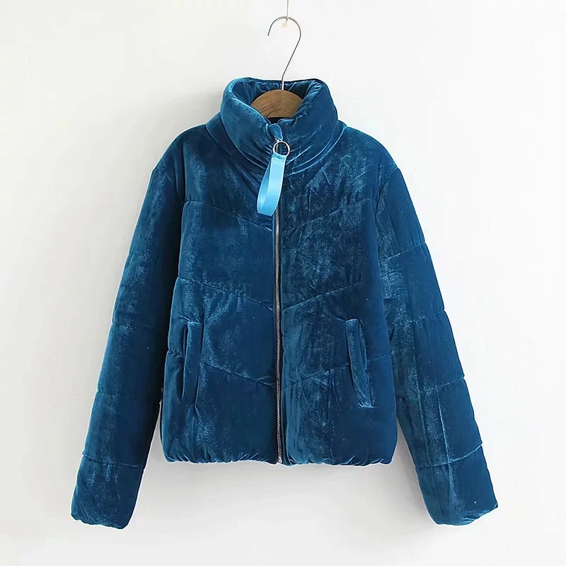 Осенне-зимняя женская куртка-парка, Женское пальто, повседневные теплые бархатные парки, женская верхняя одежда на молнии с карманами для дам, куртка - Цвет: Blue