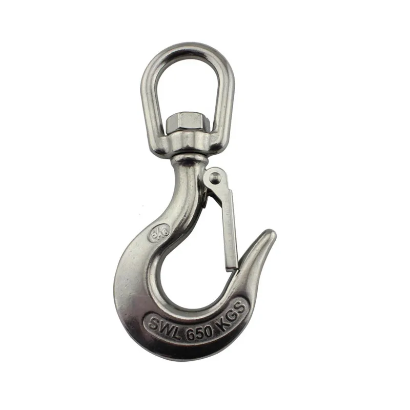 5/1" шарнирного соединения глаз подъемный крюк Американский Тип морской Heavy Duty карабин 304 Нержавеющая сталь 650 кг дюйма предел нагрузки, комплект из 2 предметов