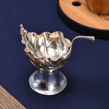 Тутовое серебро чай утечки Бодхи лист заварочный чайник с ситечком ручной работы серебро 999 пробы чай артефакт