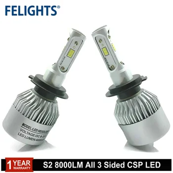 

FELIGHTS LED H7 All 3 sided LED Lights CSP Auto 880 Waterproof Lamp H1 H3 H11 9005 9006 H7 S2 H4 Car Led Headlight