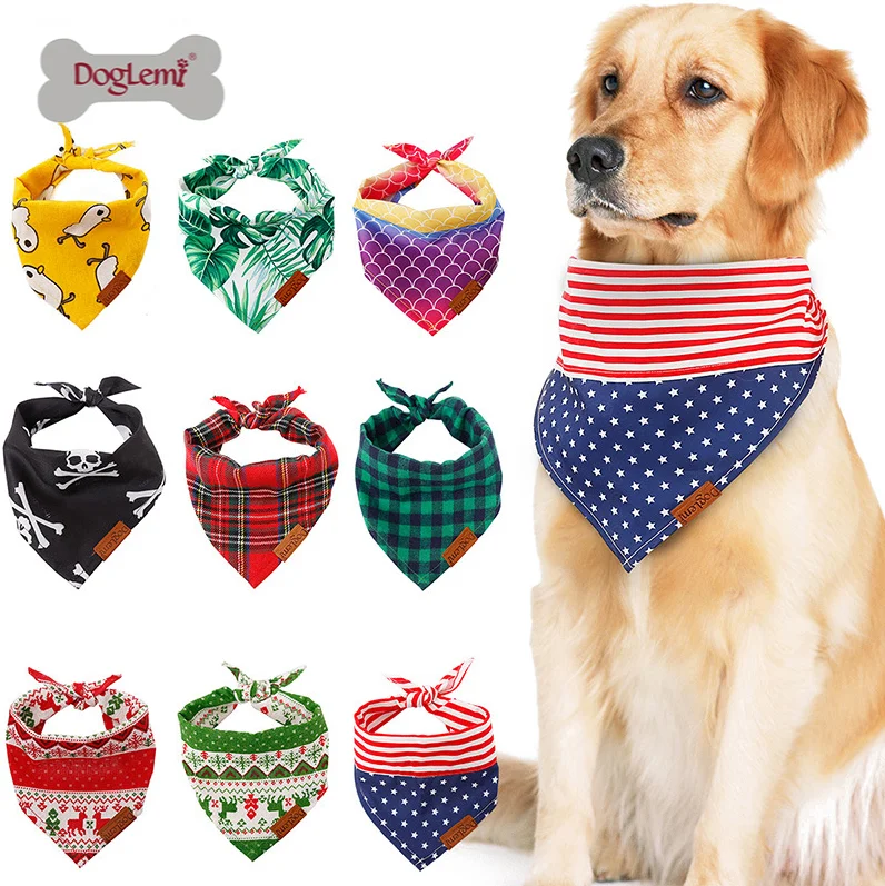 Dogleme-Bandana ajustable a cuadros para perros y gatos, Collar lavable para cachorros, accesorios para mascotas, suministros para perros pequeños, medianos y grandes