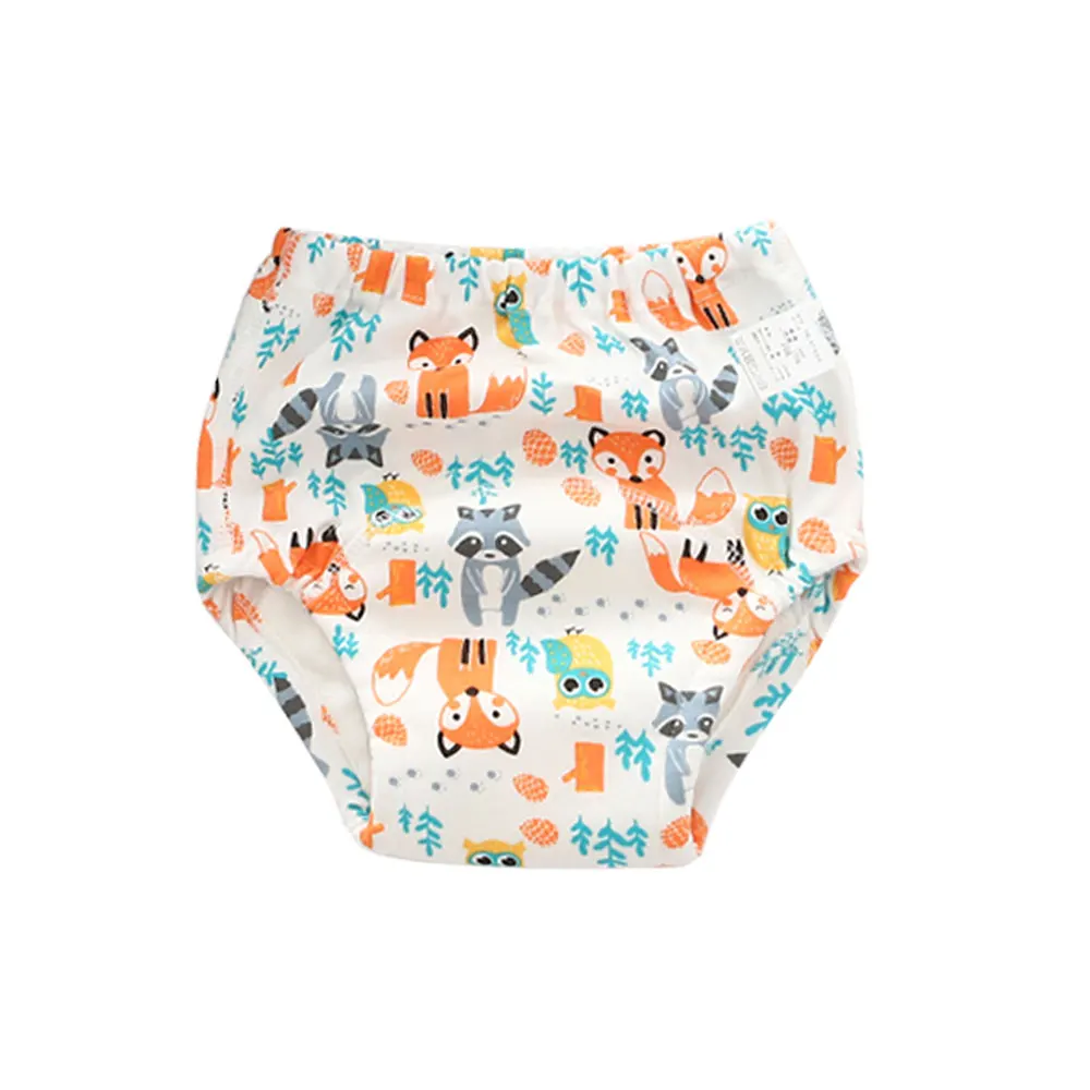 Pantalones de entrenamiento para bebé, orinal con dibujos animados, ropa interior para niños y niñas, bragas de algodón, cubierta de pañales reutilizables