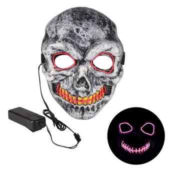 

EL Neon Mask Glowing Halloween Skull Scary Mask Party Festival Brithday Gift Mascara Light Up Cosplay Costume Masquerade Masks