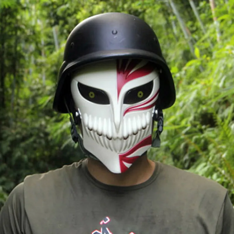 Drop shipping Death Ichigo Kurosaki Bleach Mask Halloween Masquerade Skull Cosplay Costumes CS War Game Tactical Props