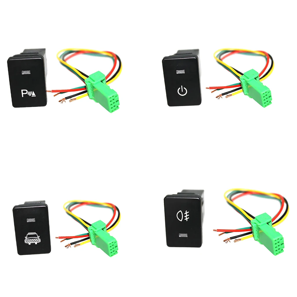 4x Push Rocker Button Switch White LED Headlight & Parking Light For Toyota 4Runner 2010- 4x Push Rocker Button Switch White LED Headlight & Parking Light For Toyota 4Runner 2010-