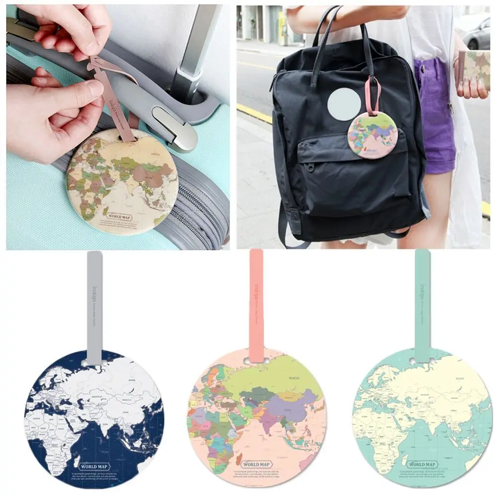 

Fashion Map Luggage Tag Women Travel Accessories Silica Gel Suitcase ID Address Holder Baggage Boarding Tag Portable Label Bag