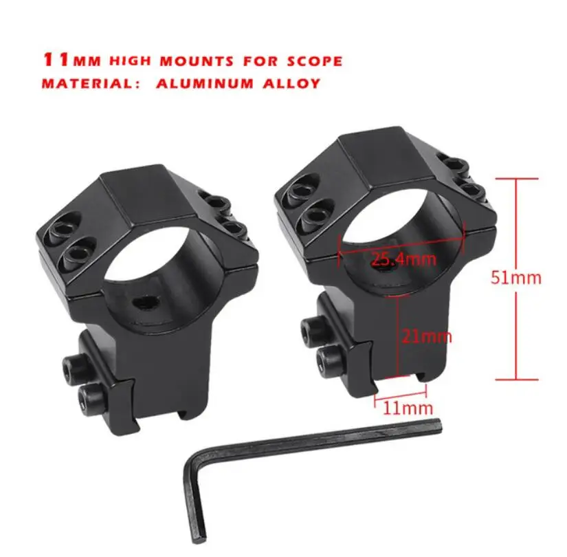 11mm high mounts Снайпер NT 1-5X24 охотничий прицел тактический оптический прицел полный размер Mil-Dot оборудование RG проволока сетка для винтовки прицел страйкбол - Цвет: 11mm high mounts