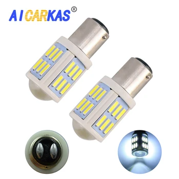 

AICARKAS 2PCS S25 1157 BA15D LED Car Bulbs Auto Ceramics Brake Light With Projector Lens 12V 24V 6000K Led Light Car Signal Lamp