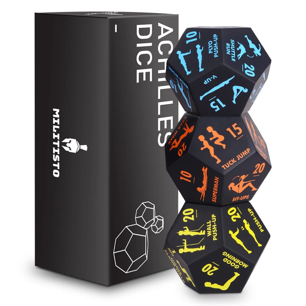 3Pcs/Set Fitness Sports Dice Set Cardio Yoga Exercise Dice Workout Training Equipment Party Family Games Entertainment Toy