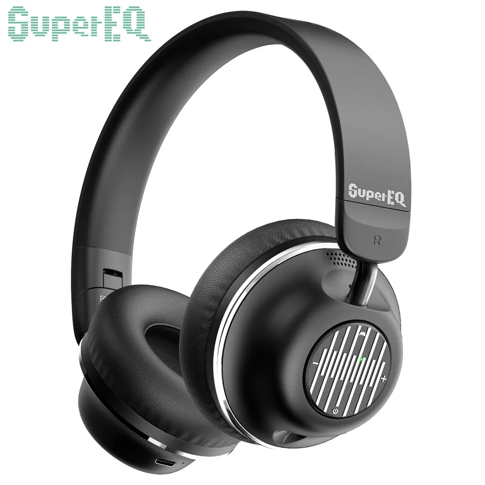 SuperEQ  ANC Wireless Headphones Bluetooth 5.0 Headphone with Mic On Ear Deep Bass Stereo HiFi  Wireless Earphones S2