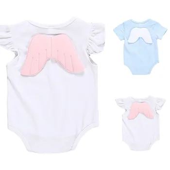 

Newborn Baby Boys Girls Angel Wings Rompers Ruffles Sleeve One-pieces Jumpsuit Playsuit Summer Outfits Infant Cotton Clothes
