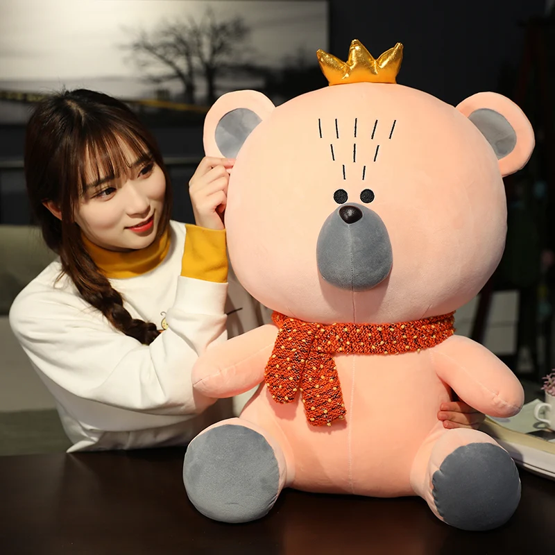 Новый Huggable милый медвежонок плюшевые игрушки чучело корона кукла мягкая подушка
