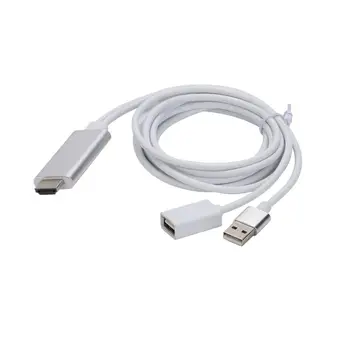 

USB to HDMI cable for iPhone iPad Android to HDMI TV Adapter with USB Power Port for Lightning to HDMI Converter um