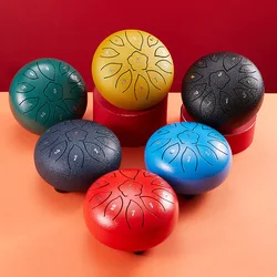 6 Inch 11 Tone Ethereal Drum Steel Tongue Drum Tambourine Profesional Percussion Instruments Musical for Yoga Meditation Gifts
