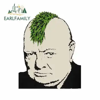 

EARLFAMILY 13cm x 10.5cm For Banksy Winston Churchill Motorcycle Car Stickers Auto Refrigerator Decal Decoration Waterproof