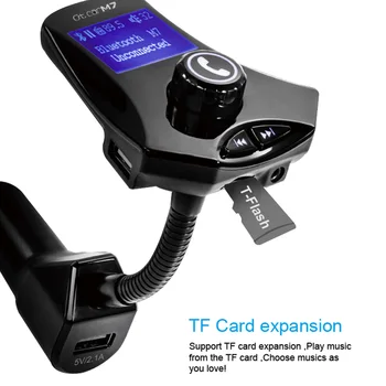 

M7 Wireless Bluetooth Car FM Transmitter Kit 1.5” LCD Display MP3 Music Player Receiver USB Charger Hand-free A2DP Radio Recei