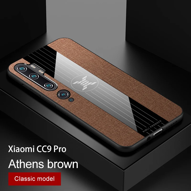 Brown No Ring Чехол для телефона для Xiaomi Mi Note 10 Pro, чехол, магнитное кольцо, держатель, Твердый Чехол, мягкая ткань, тканевый чехол для Xiaomi Mi Note 10 - Цвет: Brown No Ring