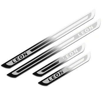 

4 pcs/set For seat Leon accessories Stainless steel Door sill plate car styling Excellent New