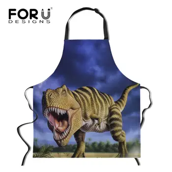 

FORUDESIGNS 3D Dionsaur Kitchen Apron for Women Men Anti-dirty Chef Avental Funny Pinafore Cooking Baking Cleaning Tools