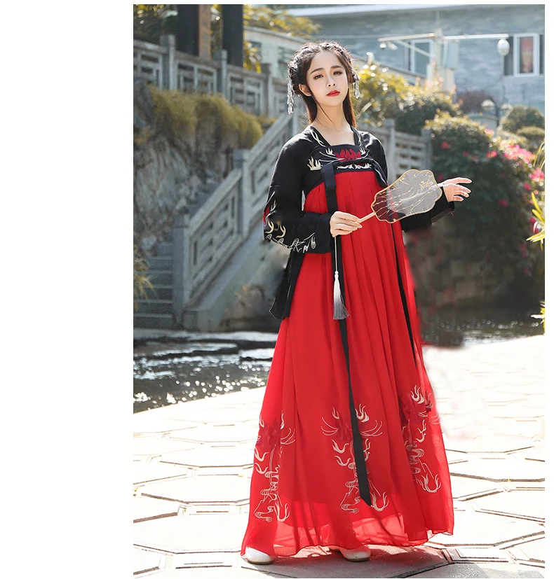 Women Hanfu Chinese Traditional Folk Costume Girl Han Dynasty Dance We ...