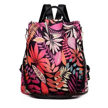 

Printing Backpack Women Fashion Flowers Youth Girls Back Pack Ladies Waterproof Oxford Soft Lightweight Bagpack
