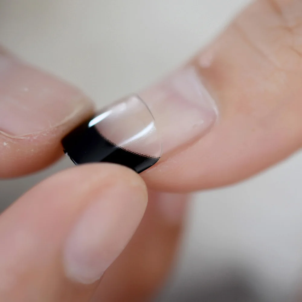 Новые короткие половинные покрытия для французских ногтей, черные натуральные квадратные накладные ногти, гладкие накладные ногти, накладные ногти на каждый день