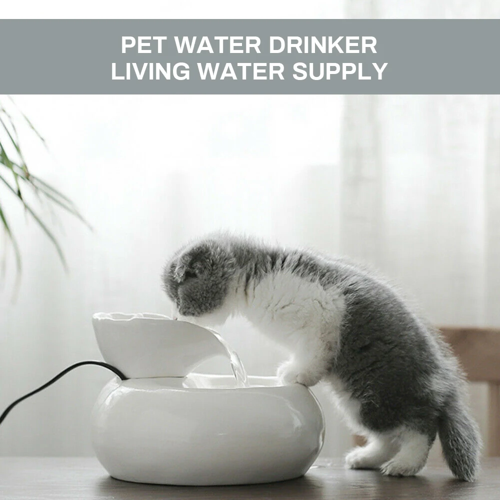 Pet Dog Cat Water Feeder Dispenser Automatic Circulation Drinking Bowls Fountain Basin Drinker | Дом и сад