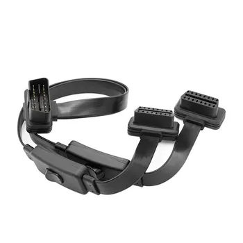 

ACARPRIE Instrument Tool hot sale 1 IN 2 Converted 16Pin connected Cable OBD2 Flat Extension Cable With Switch high quality 9624