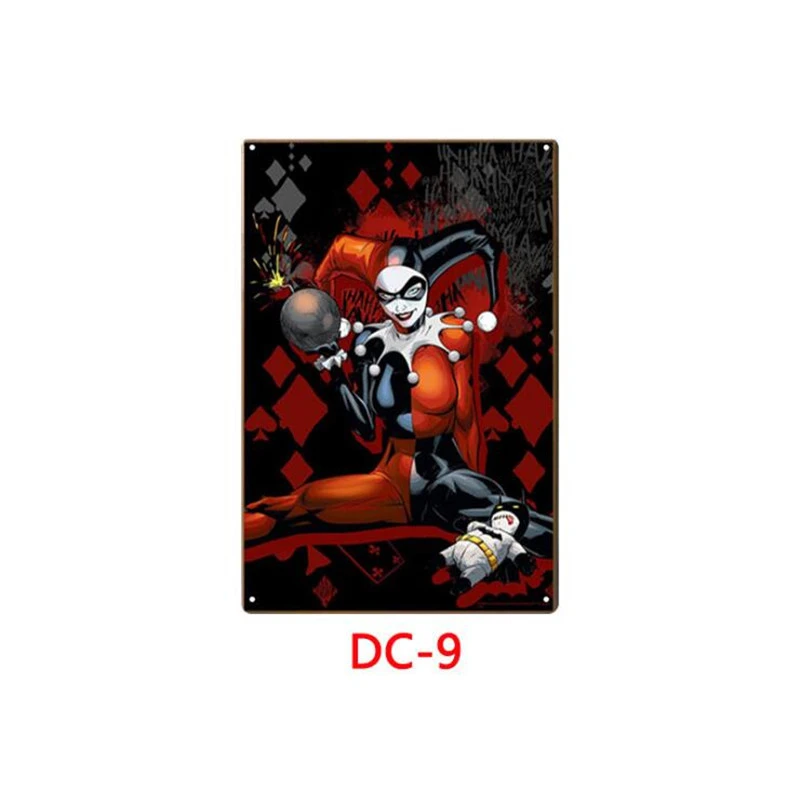 Style9 DC Hero Comic Бэтмен Супермен металлический знак Ретро металлический оловянный плакат с подписью доска для паба металлический винтажный домашний декор настенное искусство бар украшение - Цвет: Style9