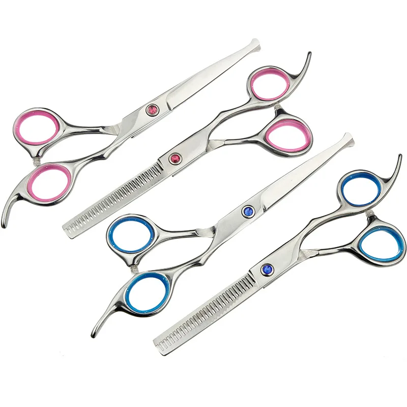 Brainbow 6 inch Cutting Thinning Styling Tool Hair Scissors Stainless Steel Salon Hairdressing Shears Regular Flat 2