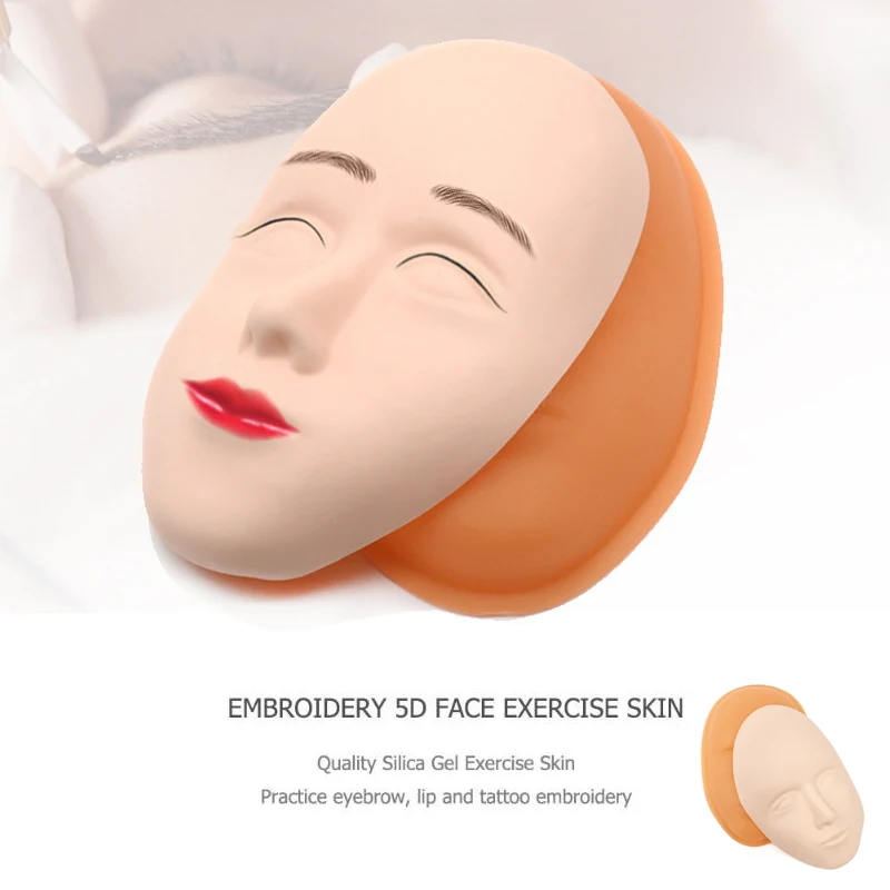 

5D Silicone face Head Practice Permanent Makeup practice Skin For Tattoo Microblading Tattoo Machine For Academy Training