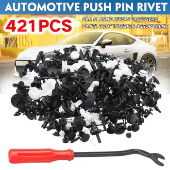 

421PCS Car Body Trim Clips Retainer Bumper Plastic Rivets Screws Panel Push Fastener Assembly Expansion Removal Set Tool For Car