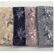 130 см x1Yard блестящая Звезда, расшитая блестками ткань 3 мм, вышитая блестками, сетчатая ткань для DIY свадебного платья, вуаль, косплей, вечернее шоу