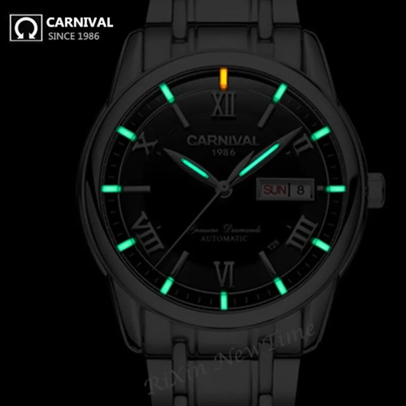 Часы Carnival T25 Мужские механические военные светящиеся брендовые автоматические