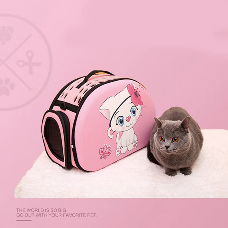 3D Cartoon Cats Pattern Portable Dog Carrier Bag Foldable Pouch Travel Bag Shoulder Bags Pet Puppy TB Sale