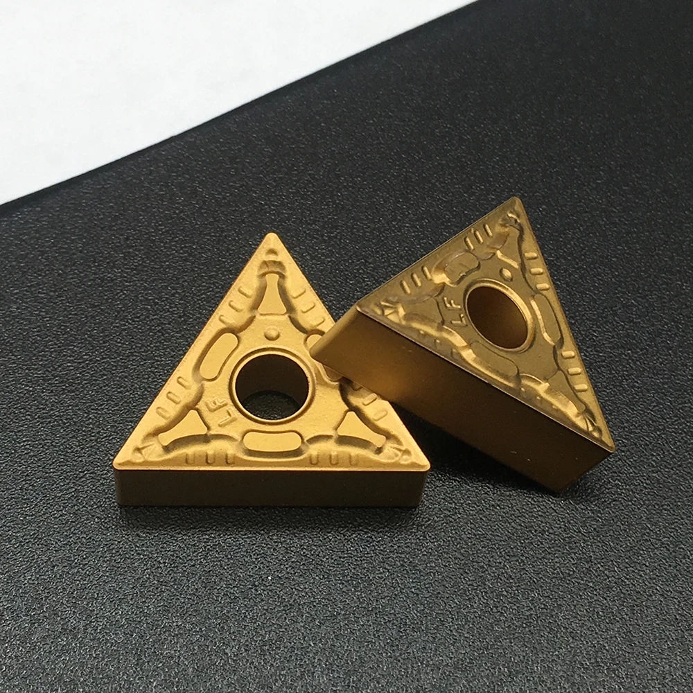 10Pcs TNMG160404 Carbide Insert Gold Triangular Tips Inserts For Turning Tool 