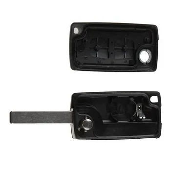 

New Flip Remote 2 Button Key Shell Case Blade Fob Replacement For PEUGEOT 207 Foldable Key Fob Case Flip Replacement Accessories