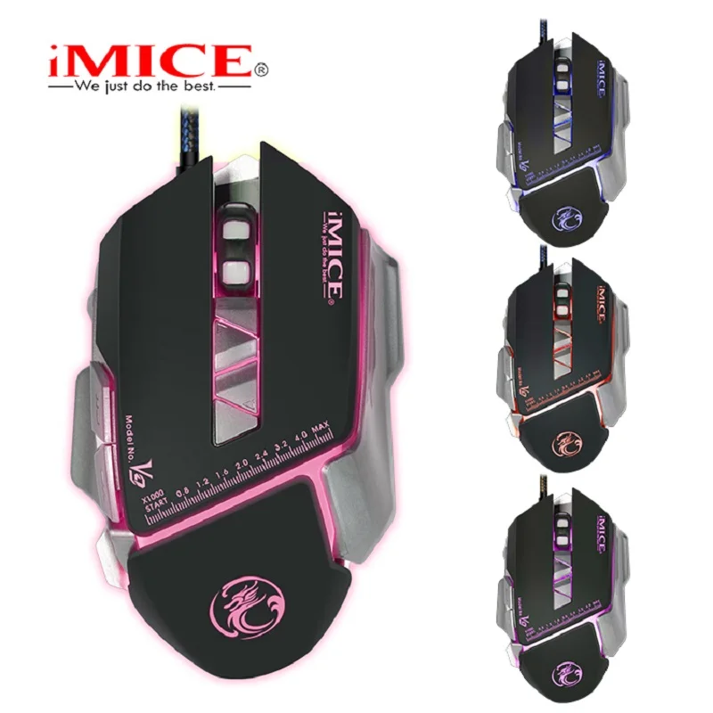 Imice 1,8 метр проводная мышь для ноутбука 3200 dpi PC мышь 7 клавиш проводная мышь