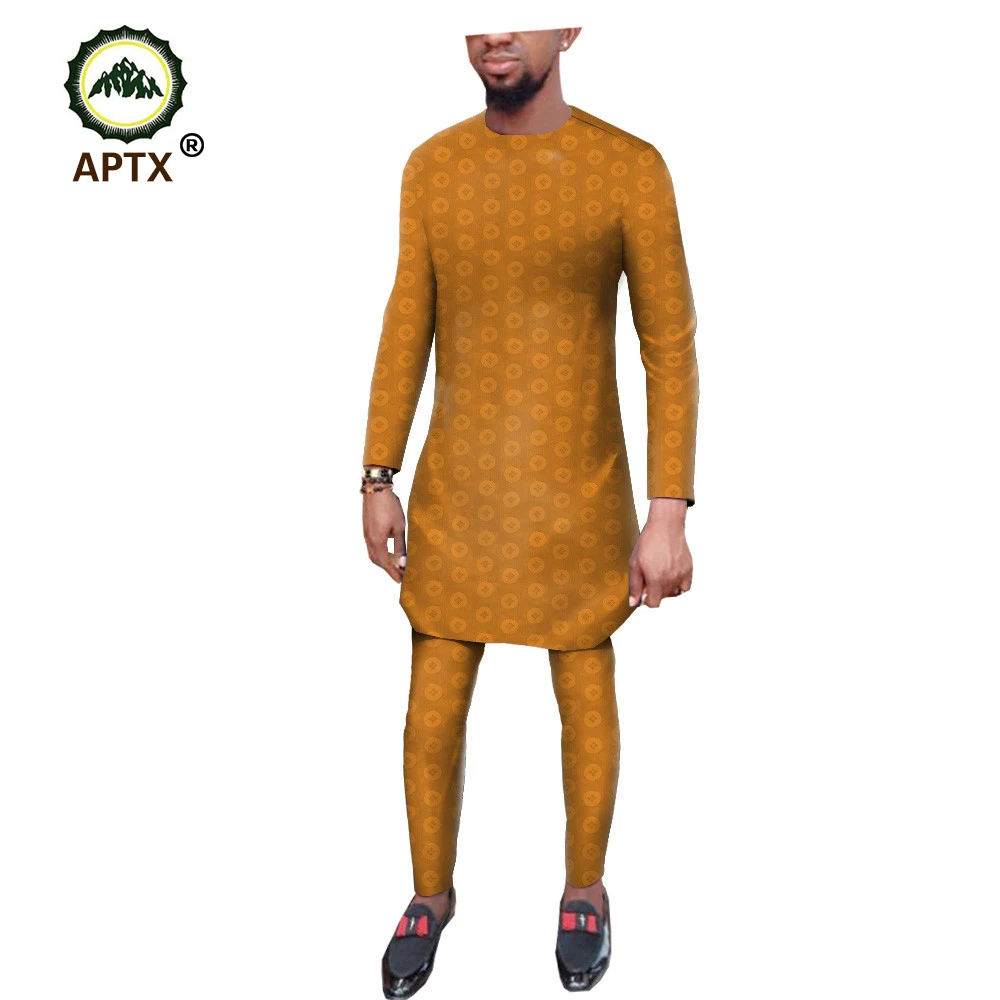 Blog APTX Muslim cotton suit for men jacquard fabric full sleeves  top+ slim pants men's casual suitSaudi Arab Thobe Jubba  T1916007