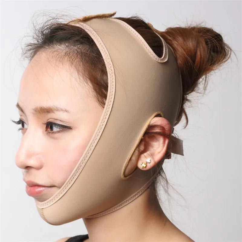HyzaPhix 2pcs Masque Facial pour Double Menton Réducteur, V Line Lifting  Mask Chin Strap Mentonnière Anti-Ronflement pour Anti Ronflement Efficace