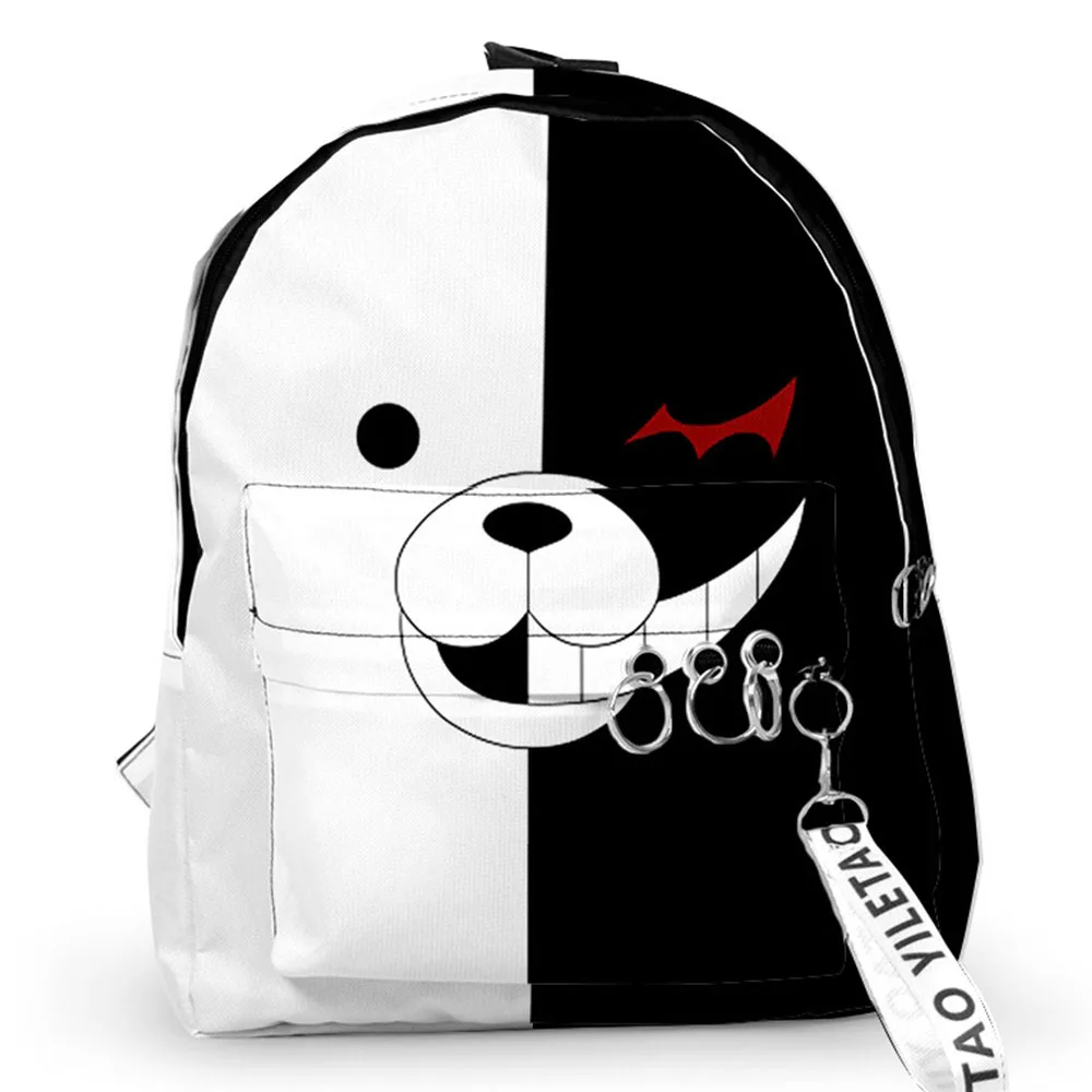 Женские и мужские рюкзаки Dangan Ronpa мультяшный Монокума для девочек подростков