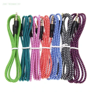 

500pcs 3.5mm Plug Multicolor Nylon Aux Audio Jack Cable Line Cord For Car MP3 PC For Xiaomi Andriod For Iphone Hdmi Aux Cable